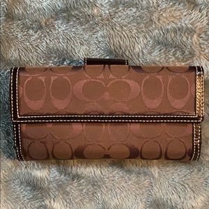 Coach  “C” Leather Canvas Wallet & Checkbook